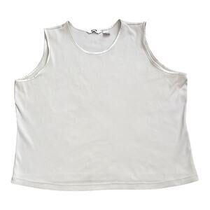 ALIA Womens Plus Size 3X Beige Polyester Rib Sleeveless Stretch Tank Top Shirt